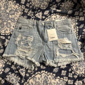 KanCan Blue Distressed Jean Shorts